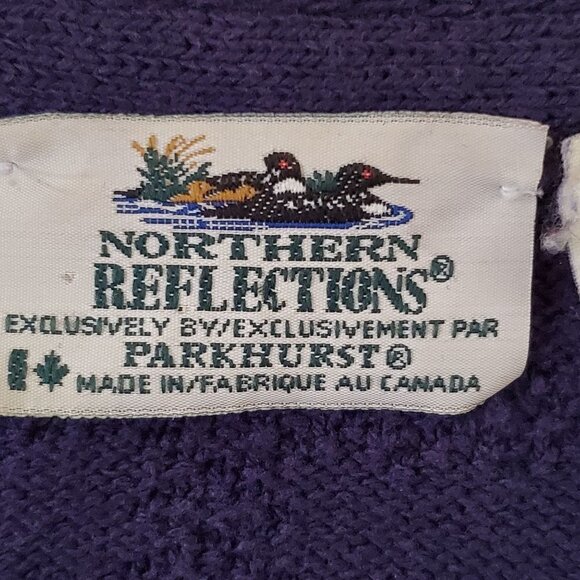 Northern Reflections Vintage Cotton Textured Botanical Cardigan Sweater Size S - Picture 5 of 6